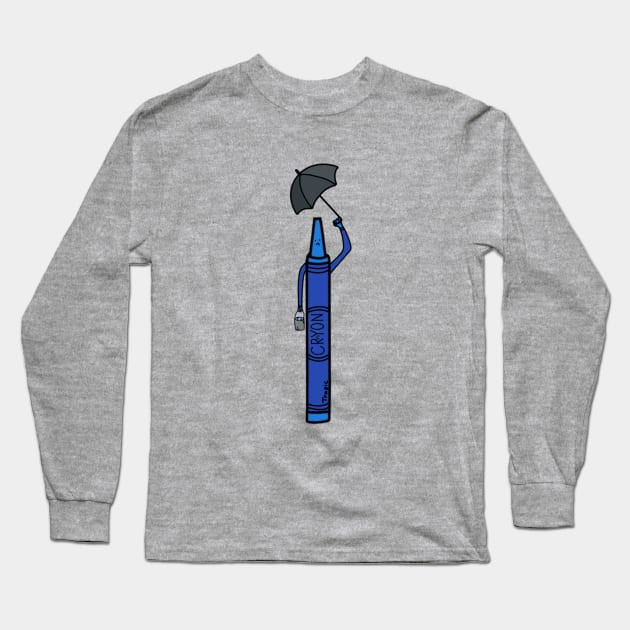 Tragic Crayon 1 Long Sleeve T-Shirt by Electric Mermaid